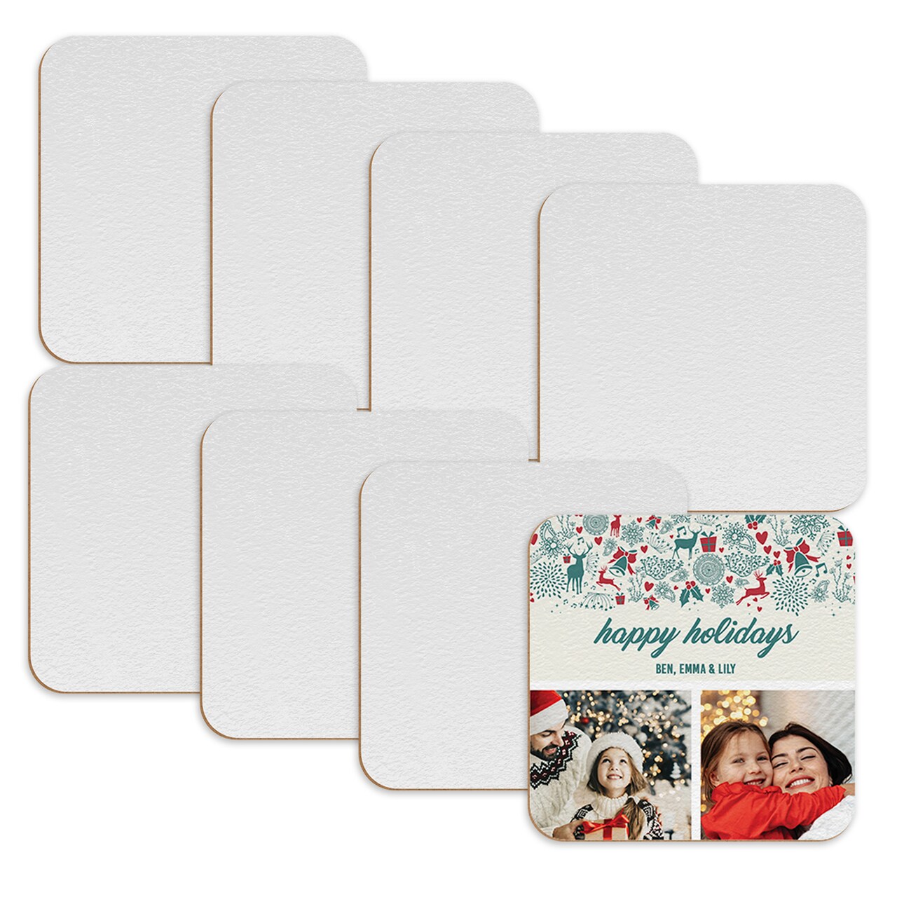 Unisub Sublimation Blank Coaster, Hardboard Textured Square, Coasters for  Sublimation Imprinting Products for, 3.5 x 3.55 x .125